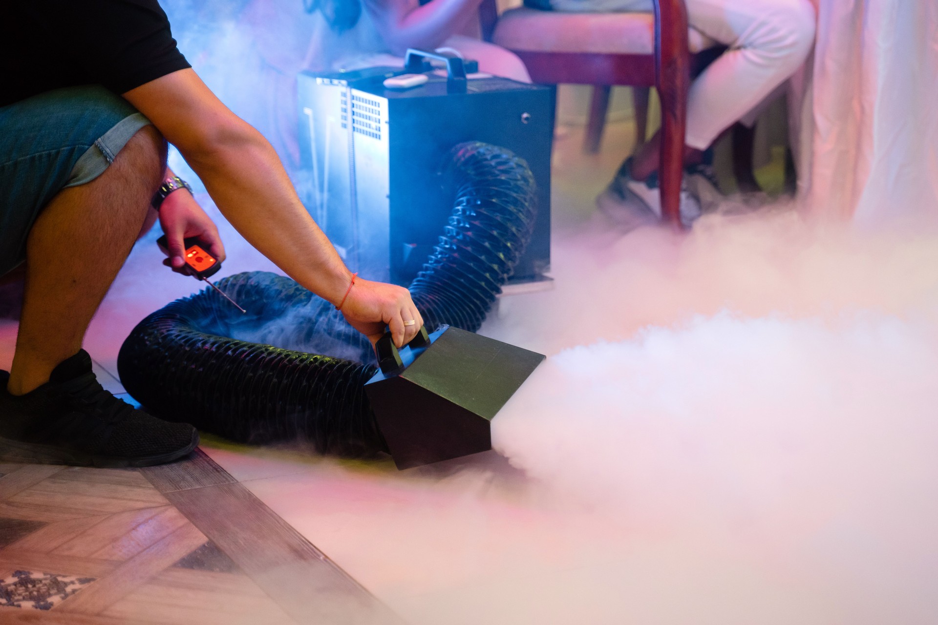 Party fog machine. Party entertainment.